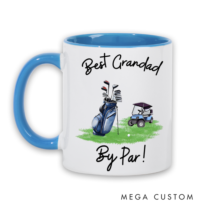 Personalized Golf Mug with Customizable Title Golf Bag and Cart Design Perfect Gift for Golf Lovers and Special Occasions