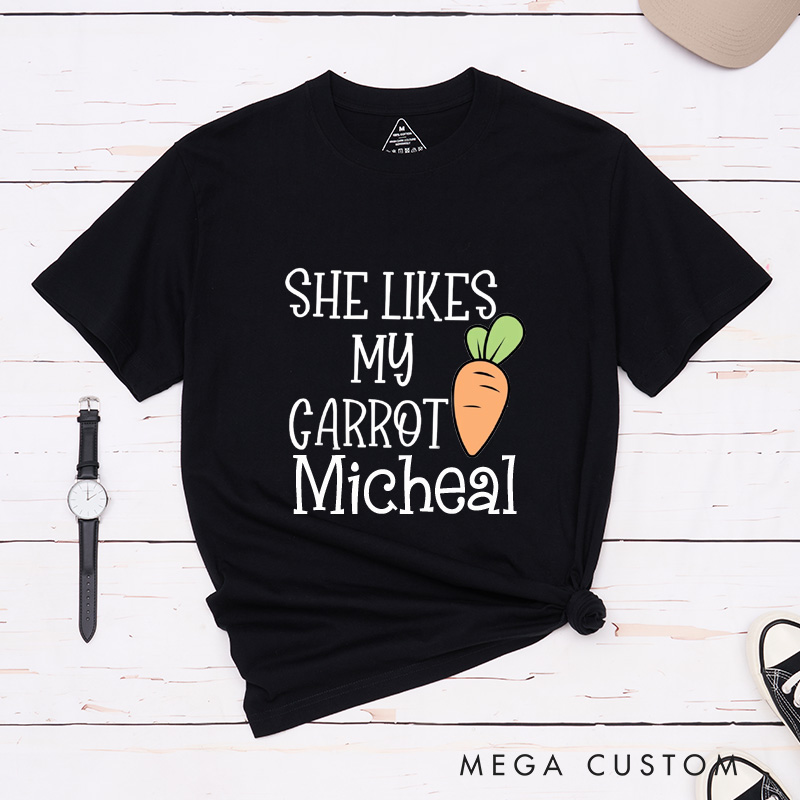 Personalized He Likes My Easter Eggs She Likes My Carrot Easter Couple Matching Shirt