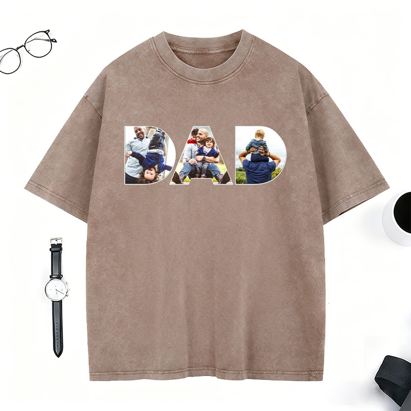 Personalized Custom Unisex T-shirt with Custom Photo Gift for DAD