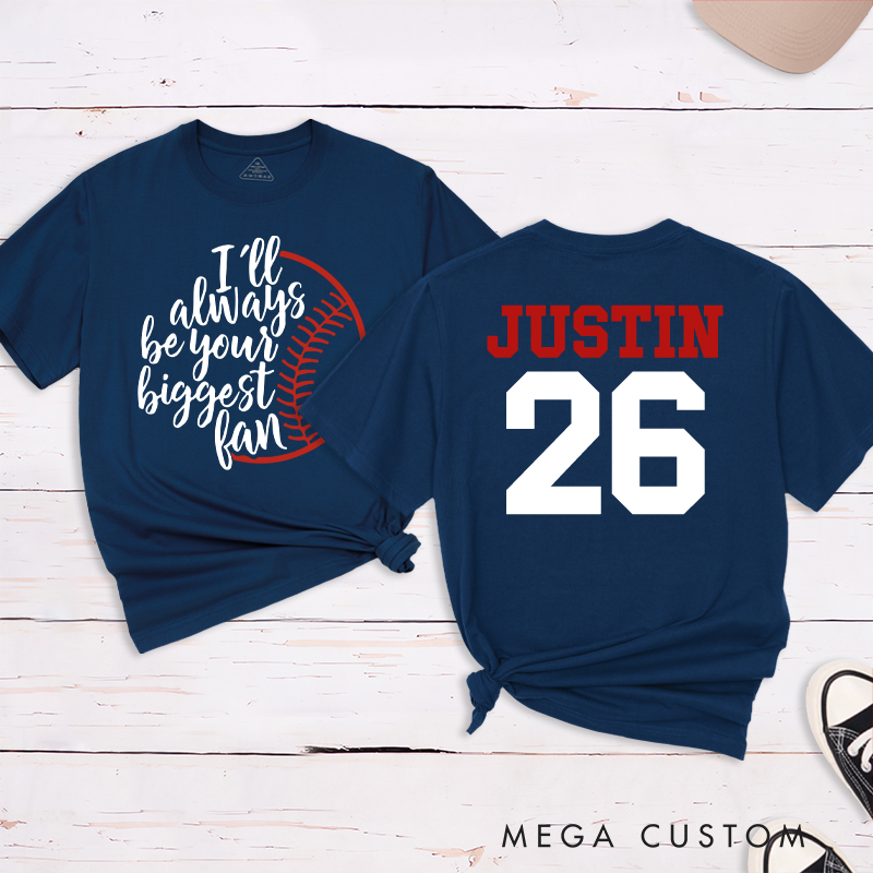 Personalized Baseball Fan T-Shirt with Heartfelt Quote and Custom Name and Number