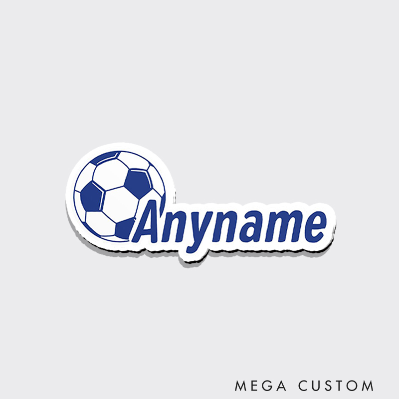 Personalized Soccer Lover Fridge Magnet Colorful Ball and Name Design 