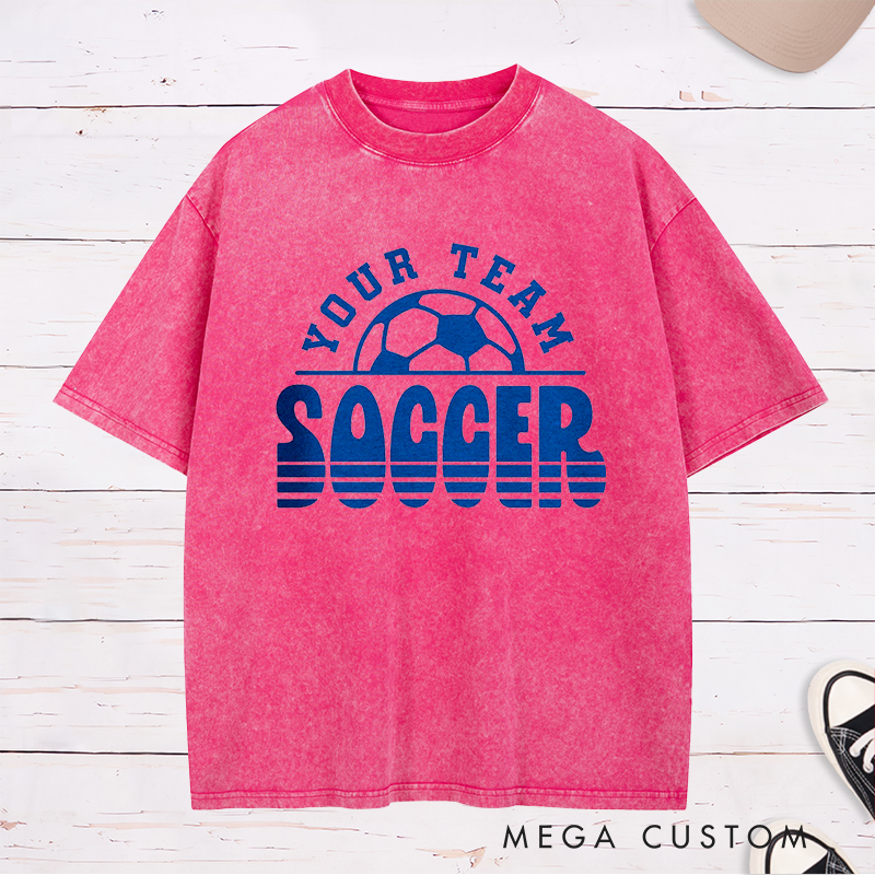 Personalized Team Soccer Washed T-Shirt with Custom Team Name