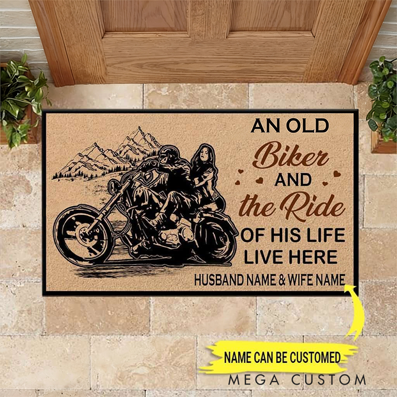 Personalized Racing Door Mat Custom Name Biker Mat for Race Car Lovers and Motorsport Families