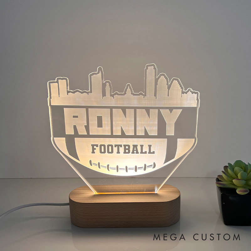 [Copy]Personalized American Football LED Night Light with Custom Name and Hand-Painted Style Design