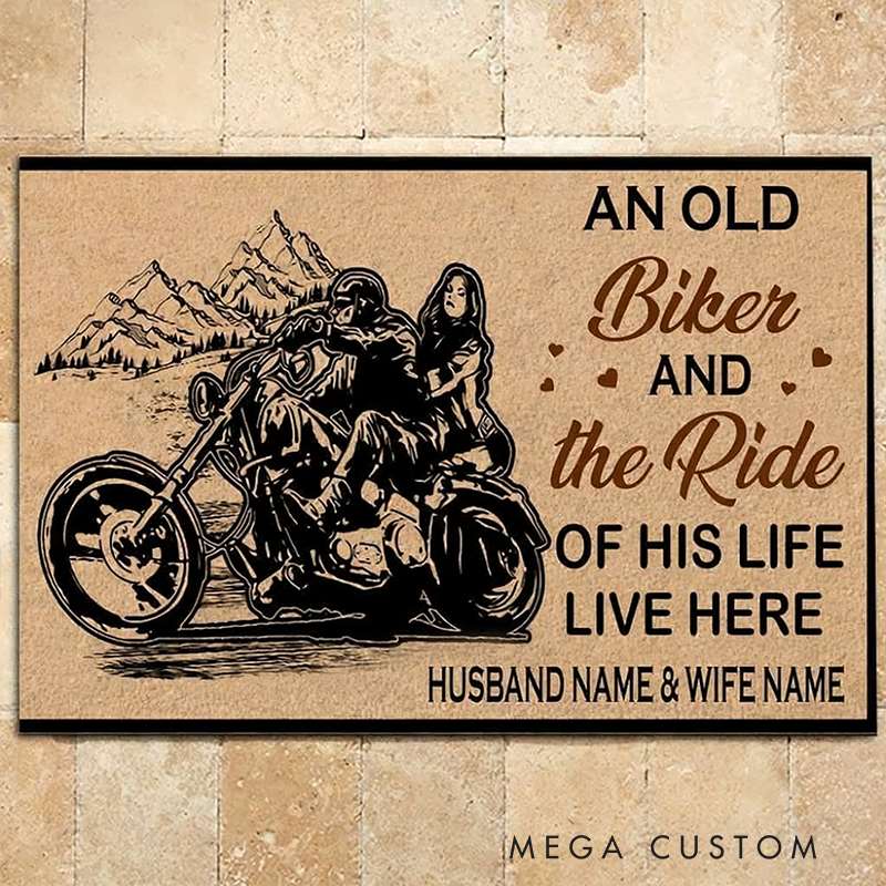 Personalized Racing Door Mat Custom Name Biker Mat for Race Car Lovers and Motorsport Families
