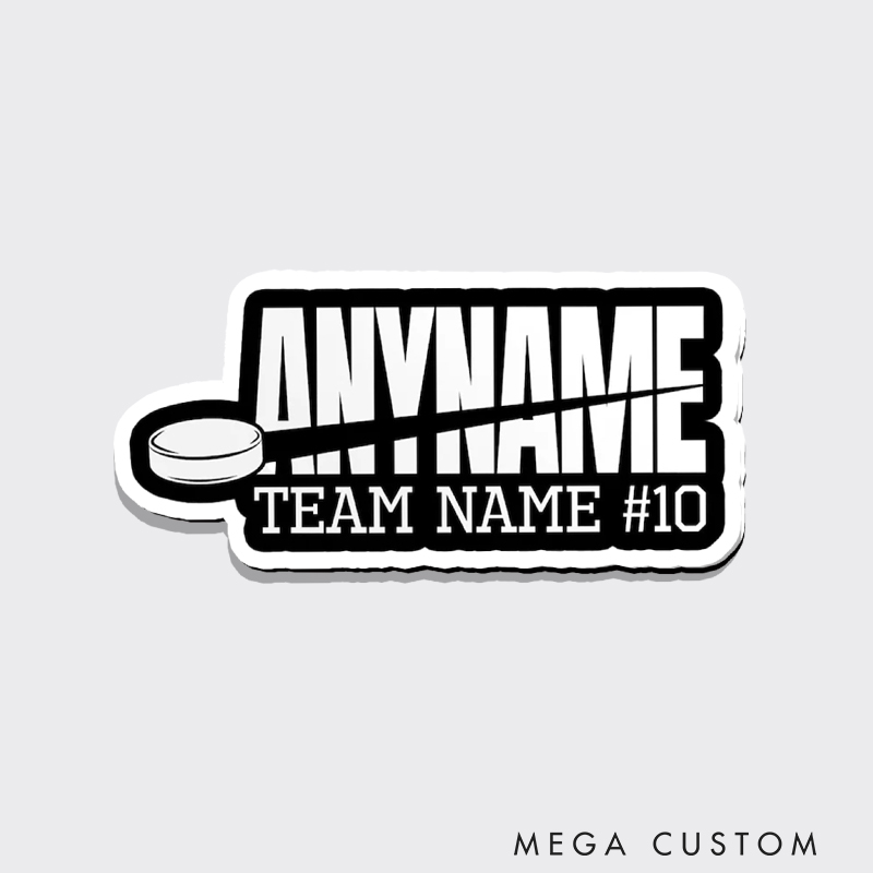 Personalized Hockey Fridge Magnet with Custom Name, Team, and Number