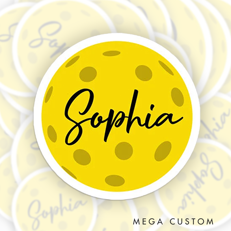 Personalized Pickleball Sticker with Custom Your Name for Pickleball Gift
