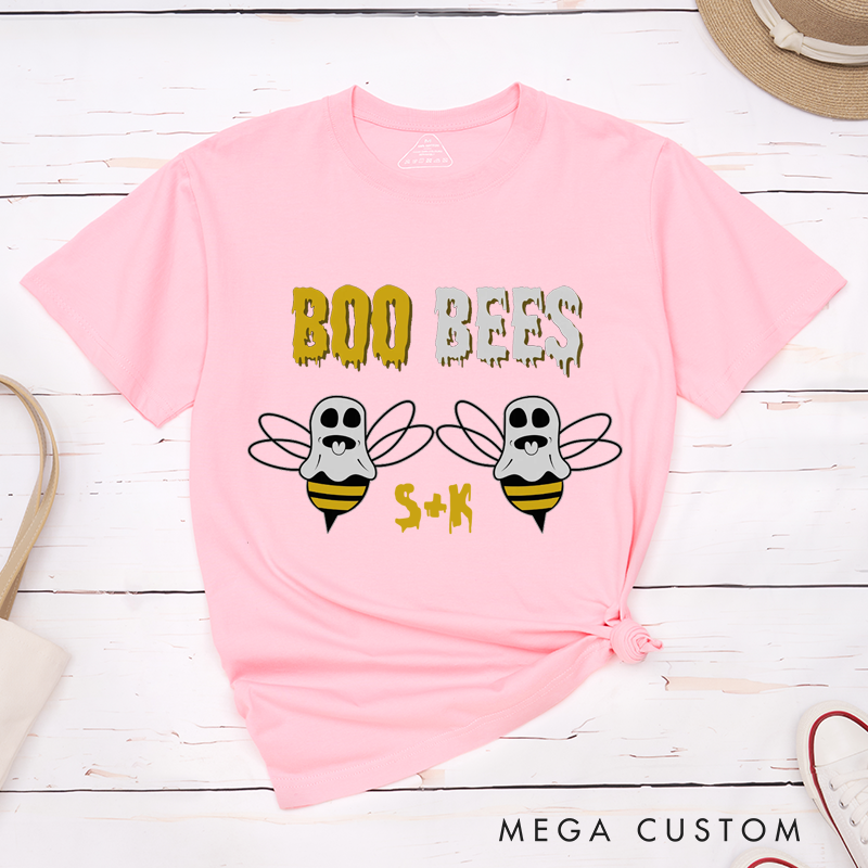 Personalized Boo Bees Couple Matching Halloween T-Shirt