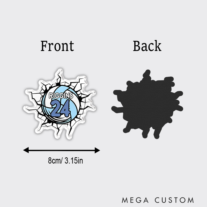 Personalized Volleyball Player Decal Fridge Magnets with Custom Your Name and Number