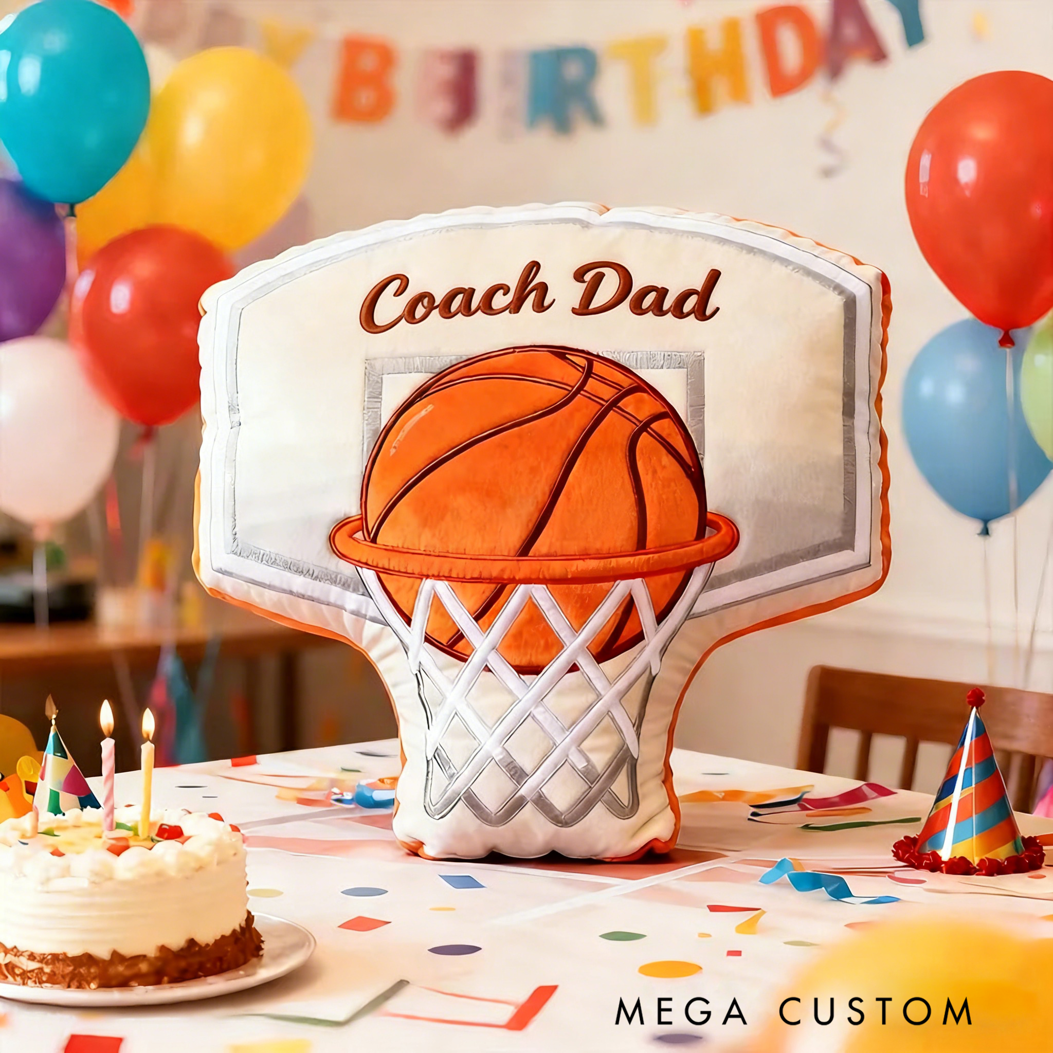 Personalized Graphic3DPrint Basketball Hoop Pillow with Custom Text for Basketball Lovers