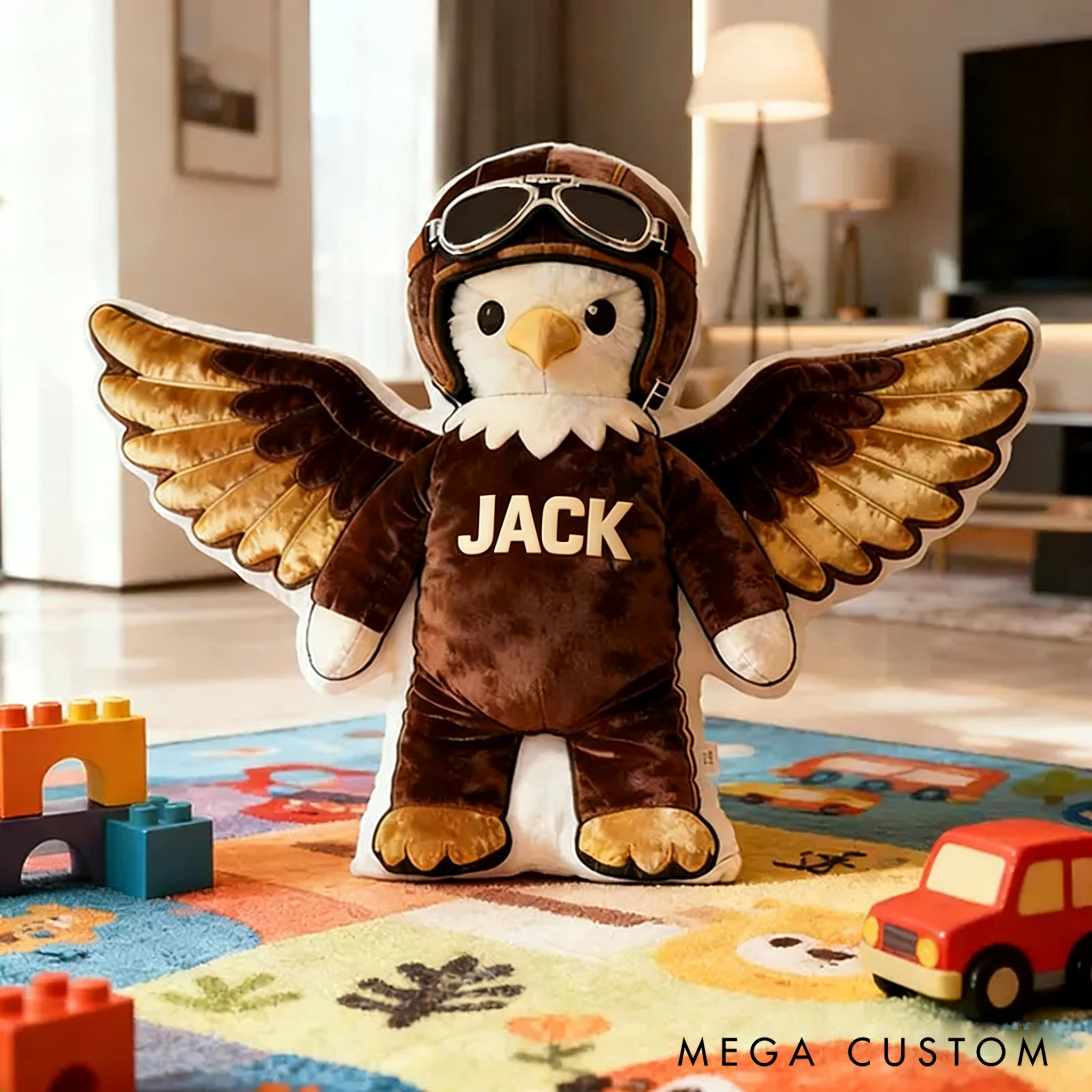 Personalized Mascots Pillow with Pilot Gear for Kids and Sport Lovers