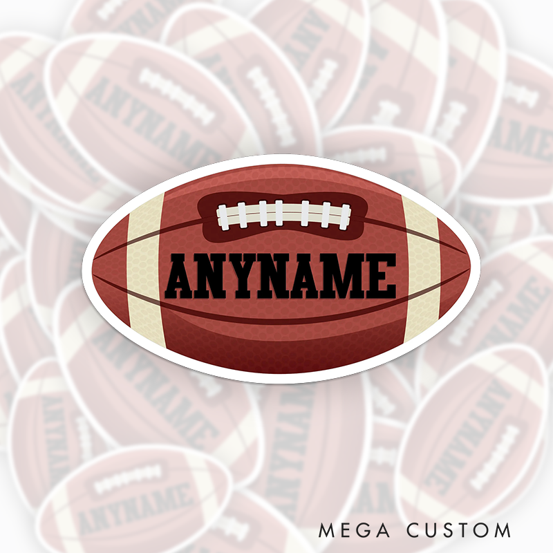 Personalized American Football and Rugby 3D Sticker with Custom Player Name