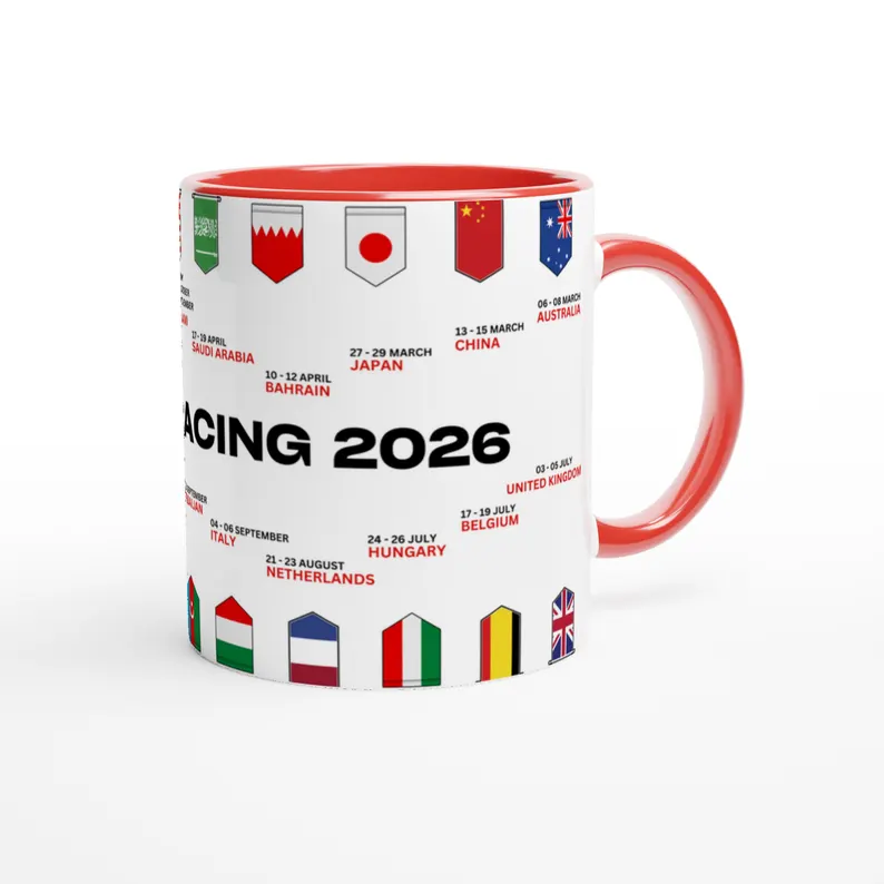 Personalized 2026 Formula Racing Calendar Mug Race Car Fan Gift Racing Lover Gift Xmas Gift New Near Gift
