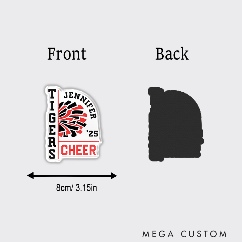 Personalized Sport Cheerleader Fridge Magnets Customize with Your Team Name and Number