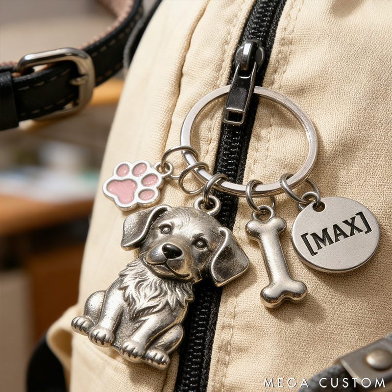 Personalized Pet Themed Keychain Custom Name Keyring Unique Gift for Birthdays Anniversaries
