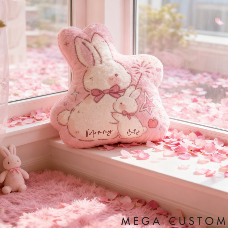 Personalized Irregular Cute Rabbit Pillow 3D Printed Design Gift for Family