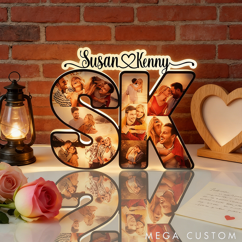 Personalized Acrylic Lamp with Letters and Names