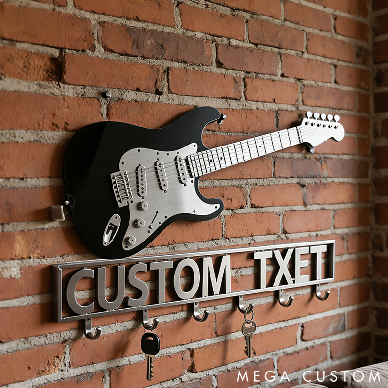 Personalized Metal Guitar Music Key Hook Gift for Music Lovers