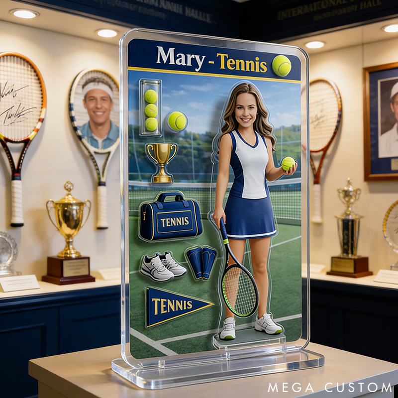 Personalized Tennis Theme Acrylic Decor Custom Photo the Perfect Gift for Tennis Fans
