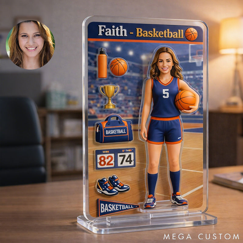 Personalized Basketball Theme Acrylic Decor Custom Photo the Perfect Gift for Basketball Fans