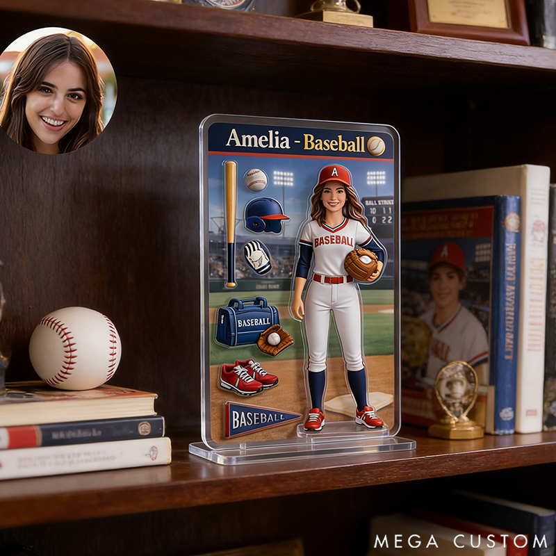 Personalized Baseball Theme Acrylic Decor Custom Photo the Perfect Gift for Baseball Fans