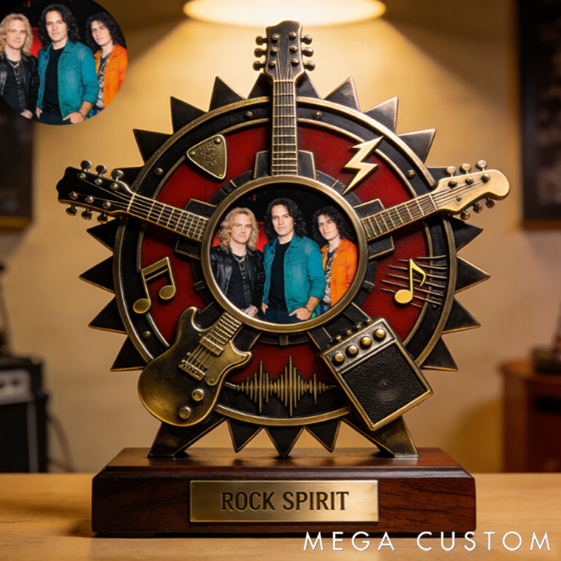 Personalized Rock and Roll Themed Commemorative Photo Frame/Display Piece Gift for Music Lovers
