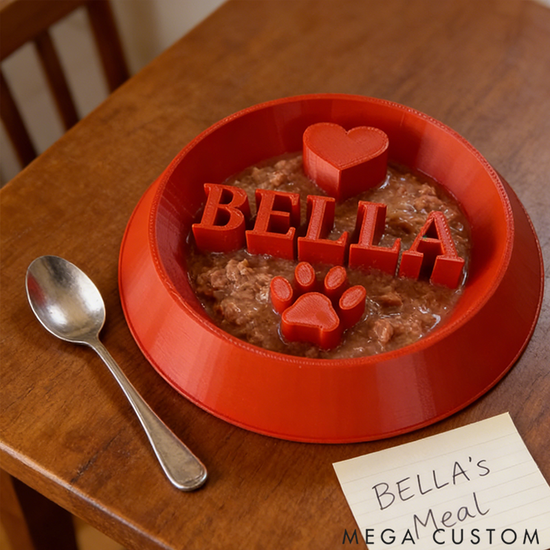 Personalized Custom Pet Bowl for Cats and Dogs with Customizable Text