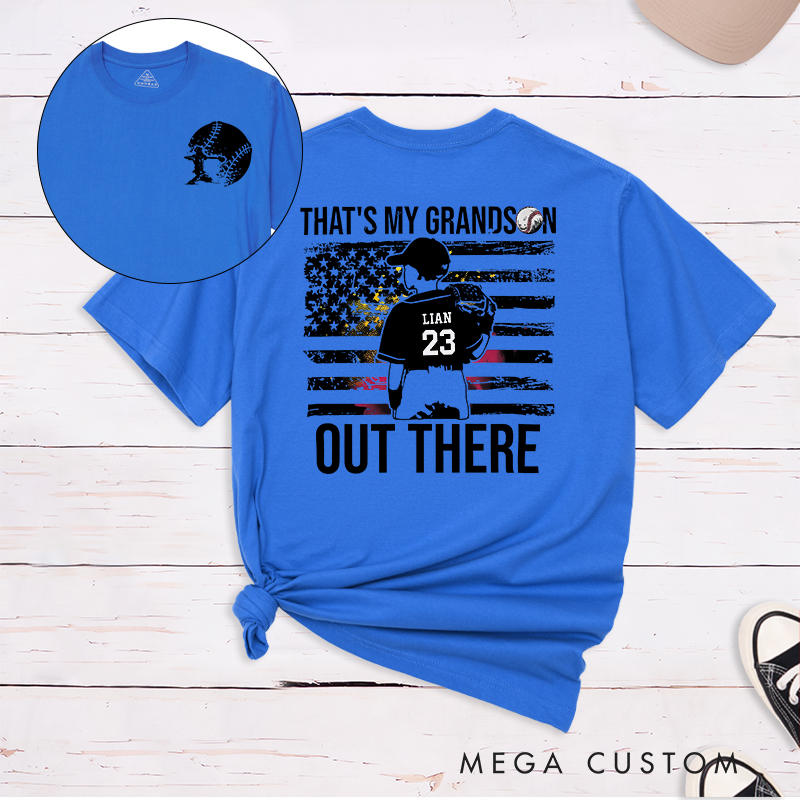 Personalized Baseball T-Shirt with American Flag and Custom Name and Number Design 