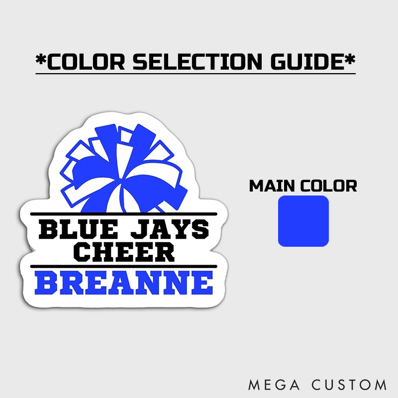 Personalized Sport Cheerleader Sticker, Customize with Your Team Name and Name