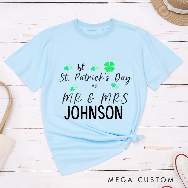 Personalized Our First St. Patrick's Day as Mr and Mrs Matching Classic T-Shirt 