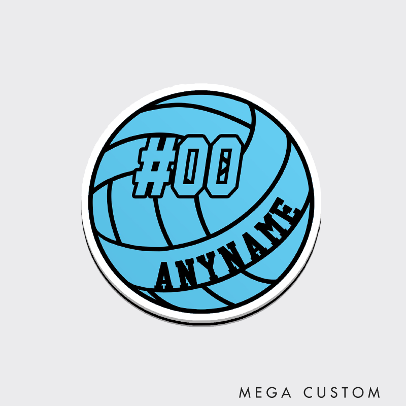 Personalized Volleyball Fridge Magnets Custom Sports Name and Player Number for Laptop