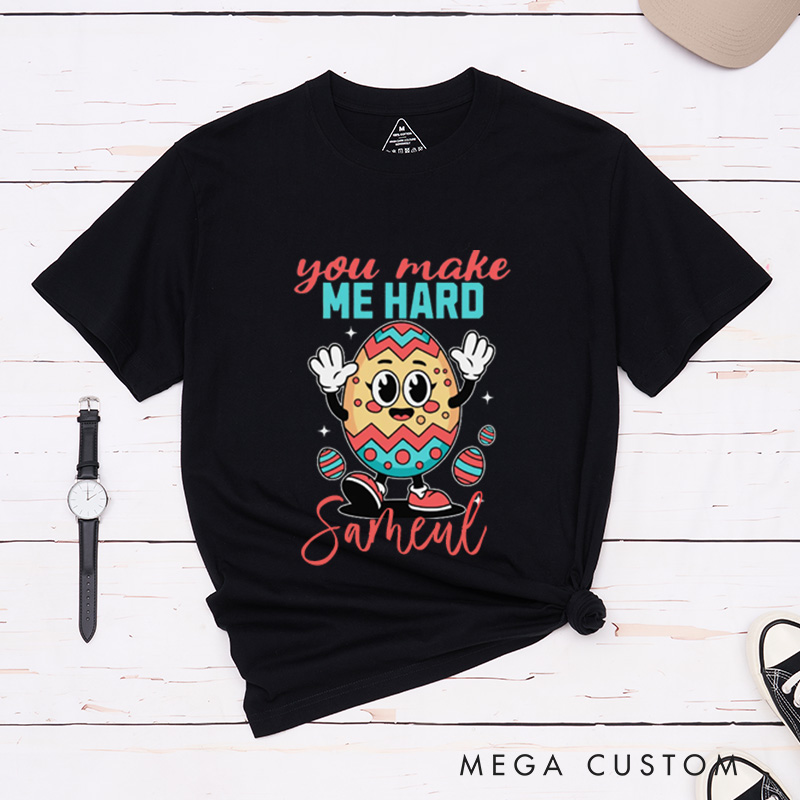 Personalized I Want You Inside Me You Make Me Hard Funny Easter Couple Matching T-Shirt