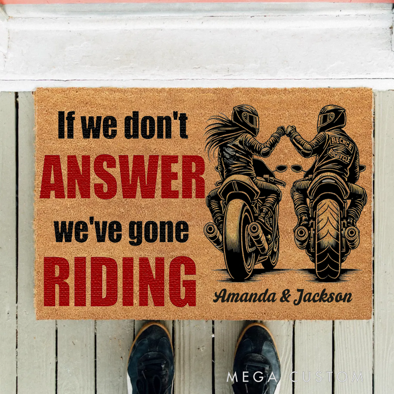 Personalized Motorcross Couple Doormat with Custom Name Doormat Perfect Gift for Motorcycle Enthusiasts