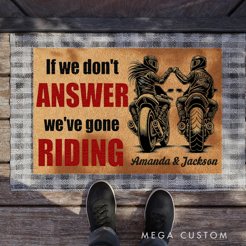 Personalized Motorcross Couple Doormat with Custom Name Doormat Perfect Gift for Motorcycle Enthusiasts