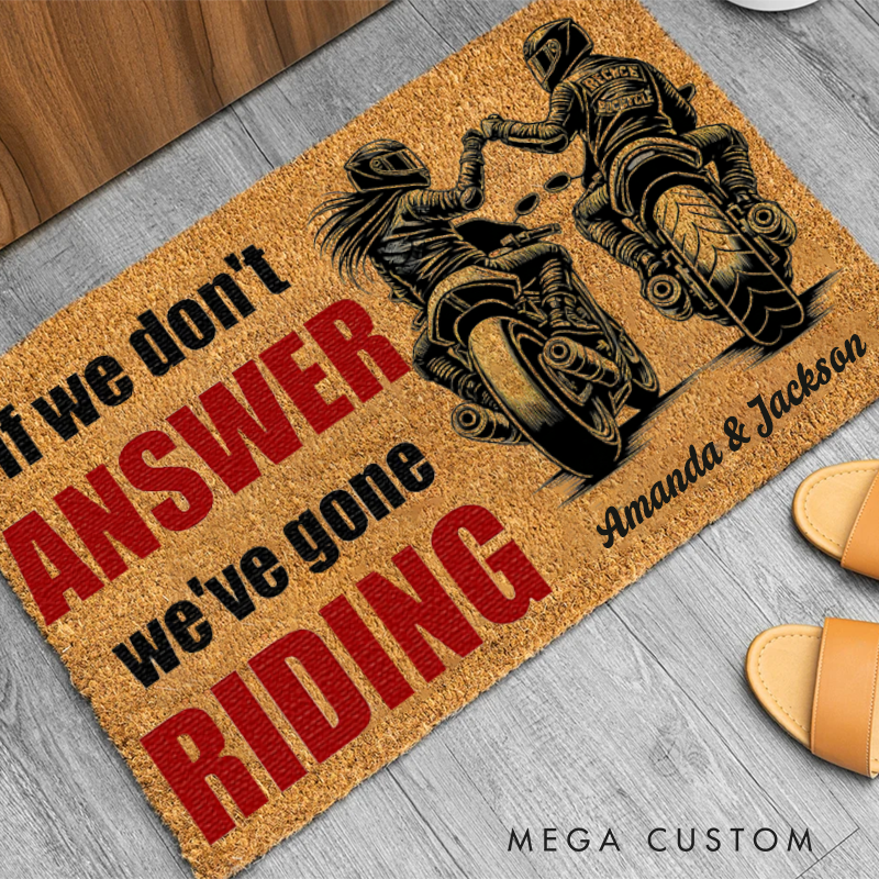 Personalized Motorcross Couple Doormat with Custom Name Doormat Perfect Gift for Motorcycle Enthusiasts