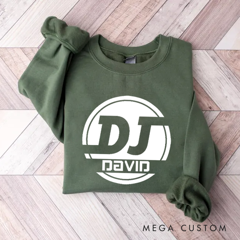 Personalized Classic Sweatshirts DJ Name Music Sweatshirt