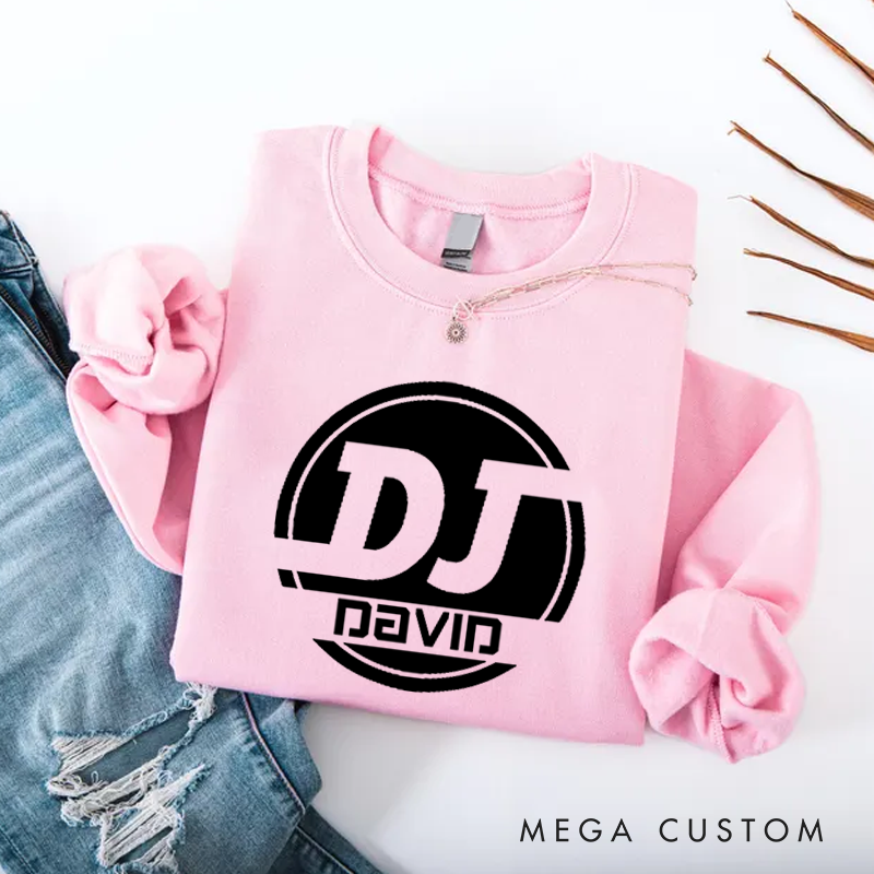 Personalized Classic Sweatshirts DJ Name Music Sweatshirt