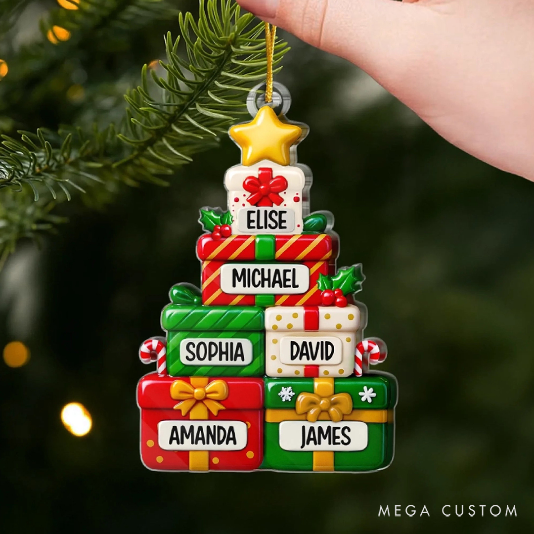 Personalized Acrylic Christmas Tree Shape Reunion Anniversary Christmas Lovely Ornament 