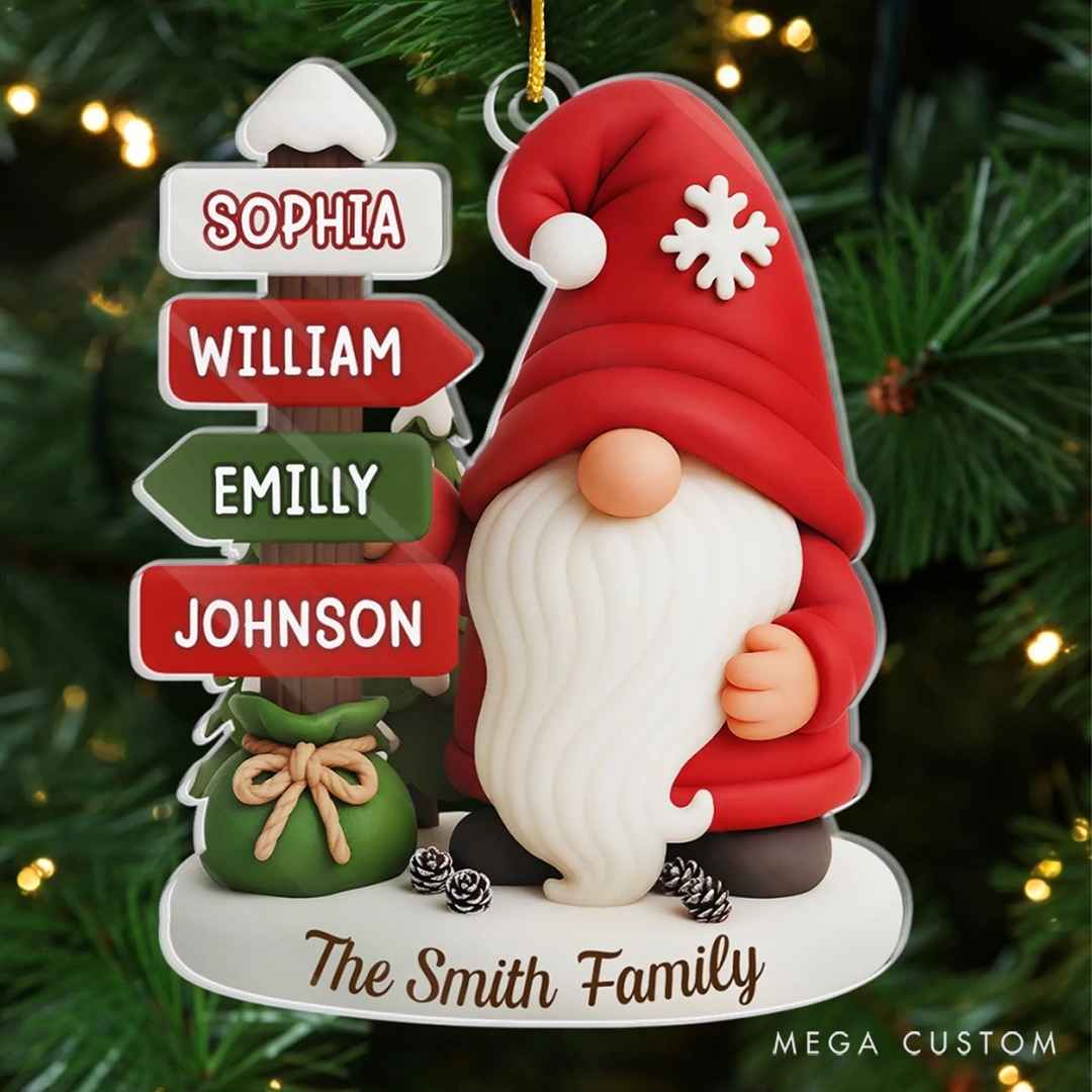 Personalized Acrylic Santa Gnome Shape Creating Lasting Memories Lovely Ornament 