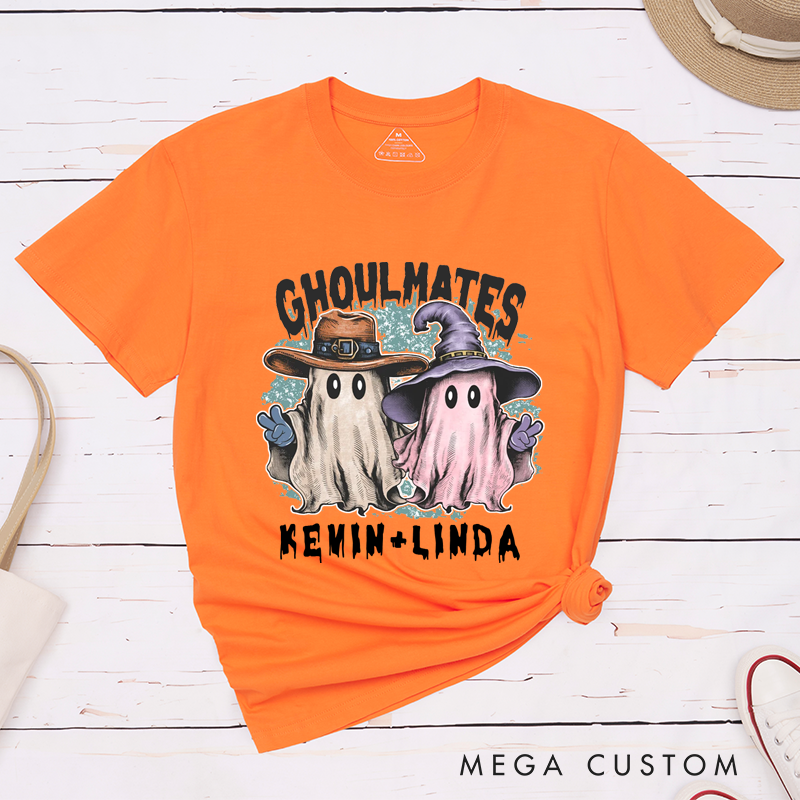 Personalized Ghost Soulmate Halloween Couple Matching T-Shirt Funny Ghost Couple Shirt