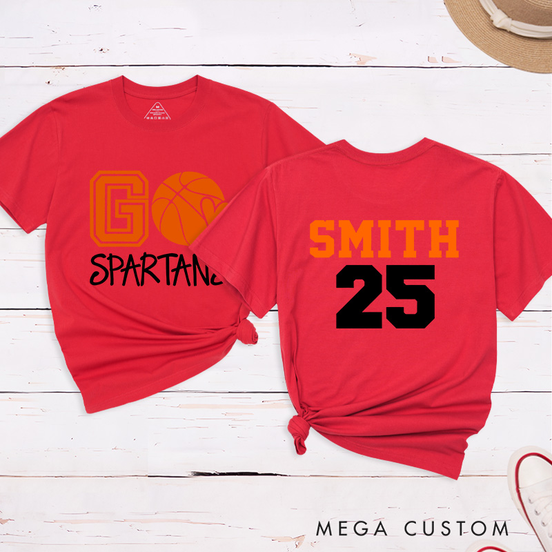 Personalized Basketball T-Shirt with Customizable Team Name Player Name and Jersey Number Perfect for Fans Players and Team Spirit