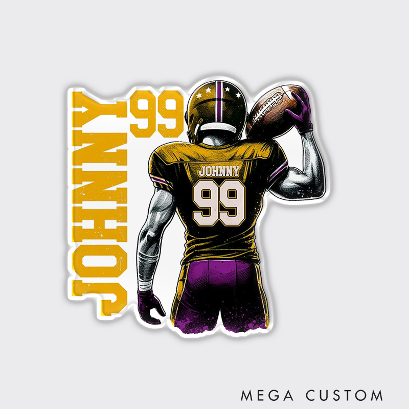 Personalized American Football Fridge Magnets with Custom Name and Number for Football Team Gift 