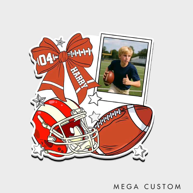 Personalized American Football Fridge Magnets with Custom Player Name ,Photo and Number