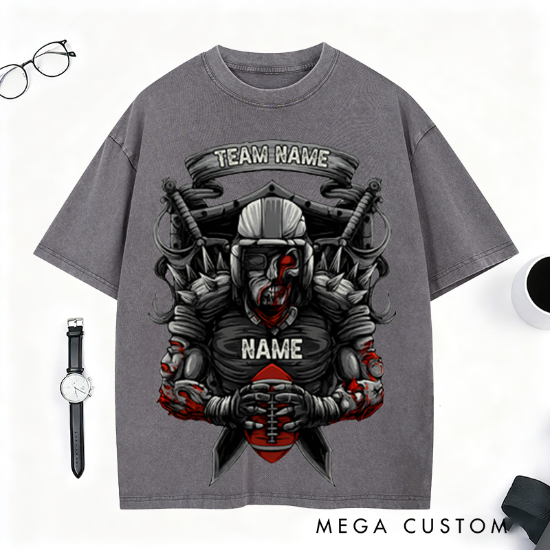 Personalized Football Warrior T-Shirt Showcase Your Team and Name with Epic Style