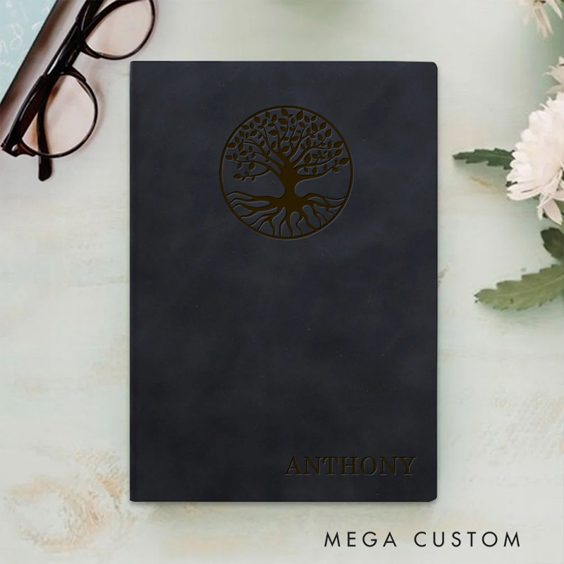 Personalized Life Tree Prayer Journal Leather A5 Notebook with Name Leather Priest Religious Journal Priest Gift for Catholic Christian Gift Men Women