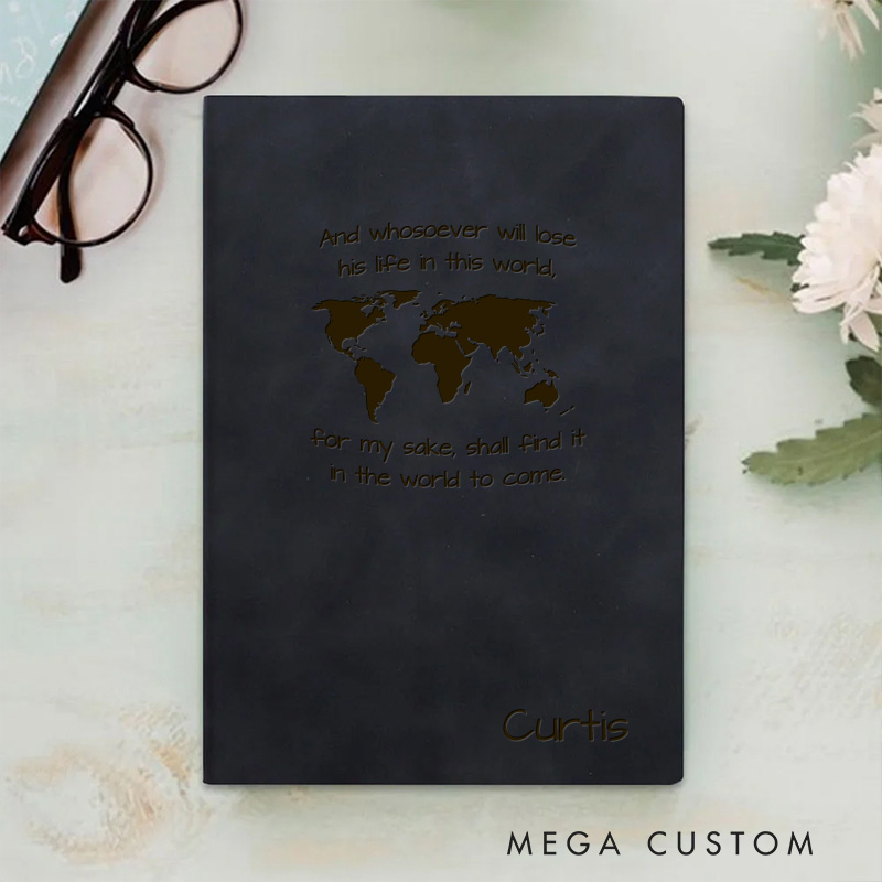Personalized And Whosoever Will Lose Prayer Journal Leather A5 Notebook with Name Missionary Travel Journal Christian Baptism Gift Missionary Gift