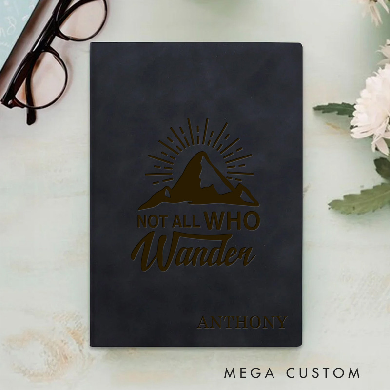 Personalized Not All Who Wander Prayer Journal Leather A5 Notebook with Name Leather Priest Religious Journal Priest Gift for Catholic Christian Gifts