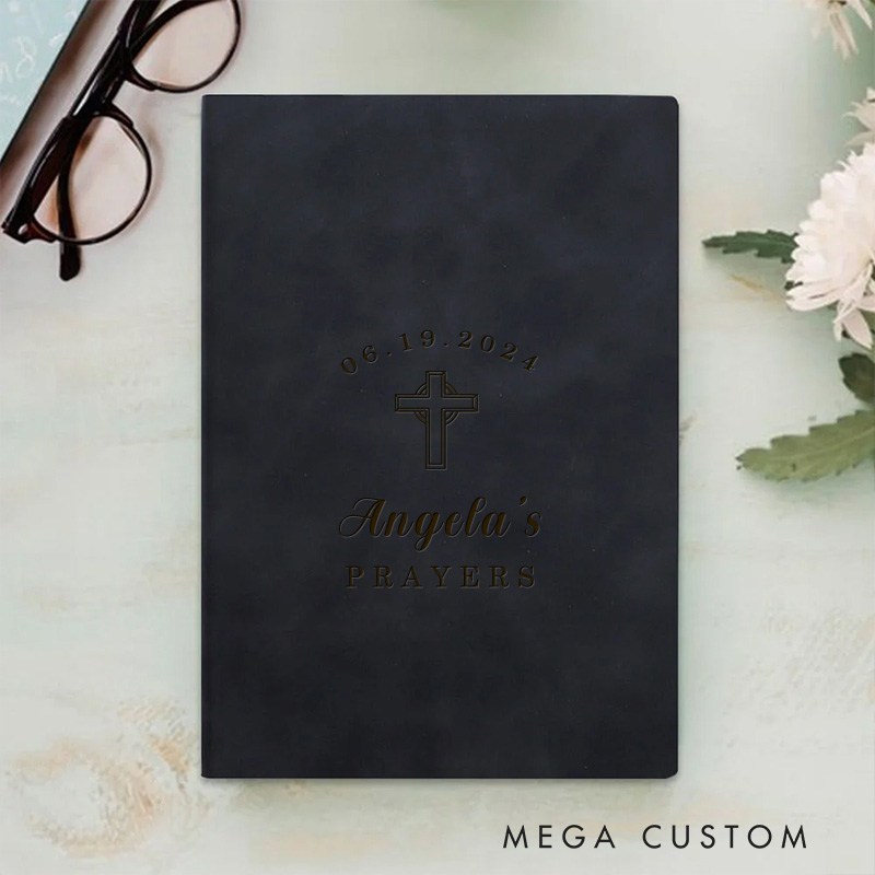 Personalized First Communion Prayer Journal Leather A5 Notebook with Name Religious Bible Study Gift First Communion Gifts Confirmation Gift