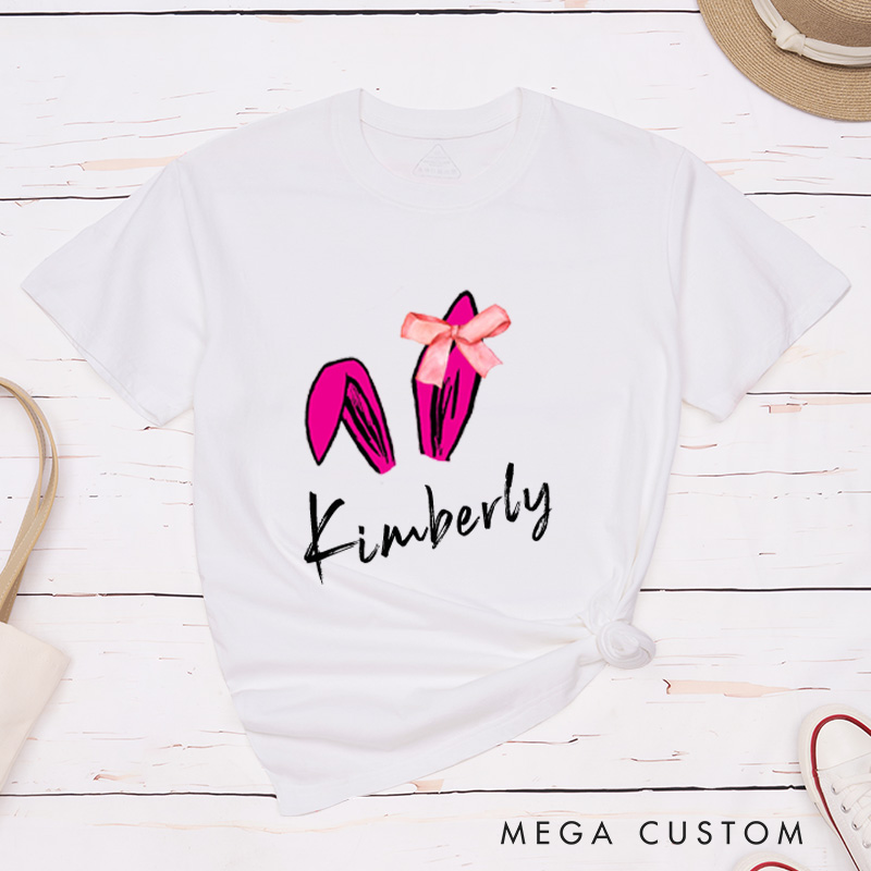 Personalized Easter Bunny Matching Couple T-Shirt Easter Gift For Girlfriend and Boyfriend
