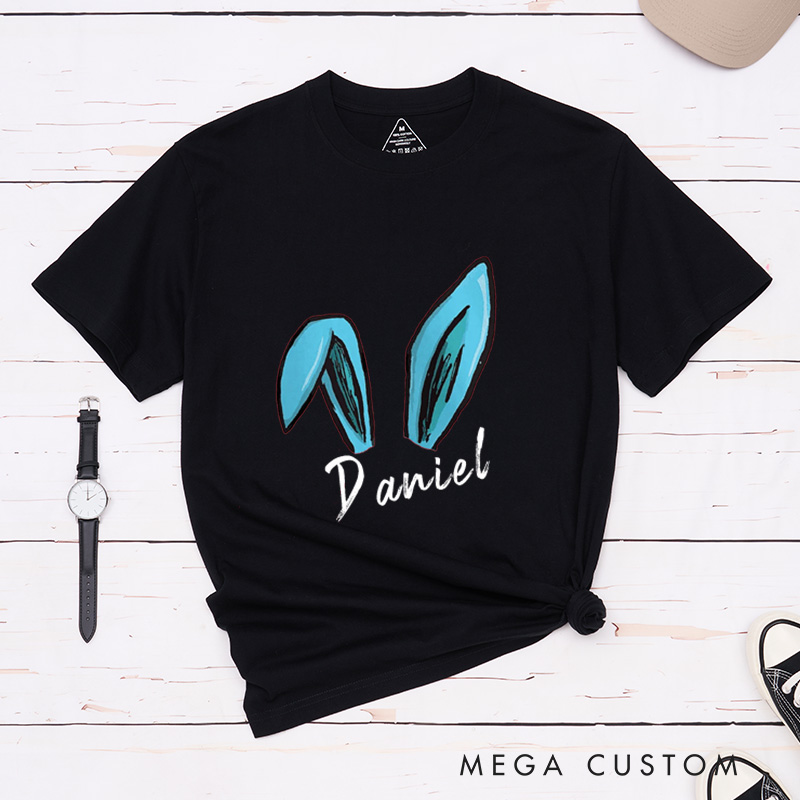 Personalized Easter Bunny Matching Couple T-Shirt Easter Gift For Girlfriend and Boyfriend
